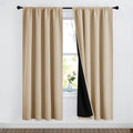Blackout Curtain Panels 2-Layer Thermal Insulated Noise Reducing Drapes for Window Energy Efficiency