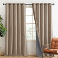 Blackout Faux Linen Curtains - Thermal Insulated, Noise Reducing Drapes for Living Room