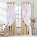 Blackout Double Layer Curtains with Grommet Top - Thermal Insulated Room Darkening Drapes for Kids Room