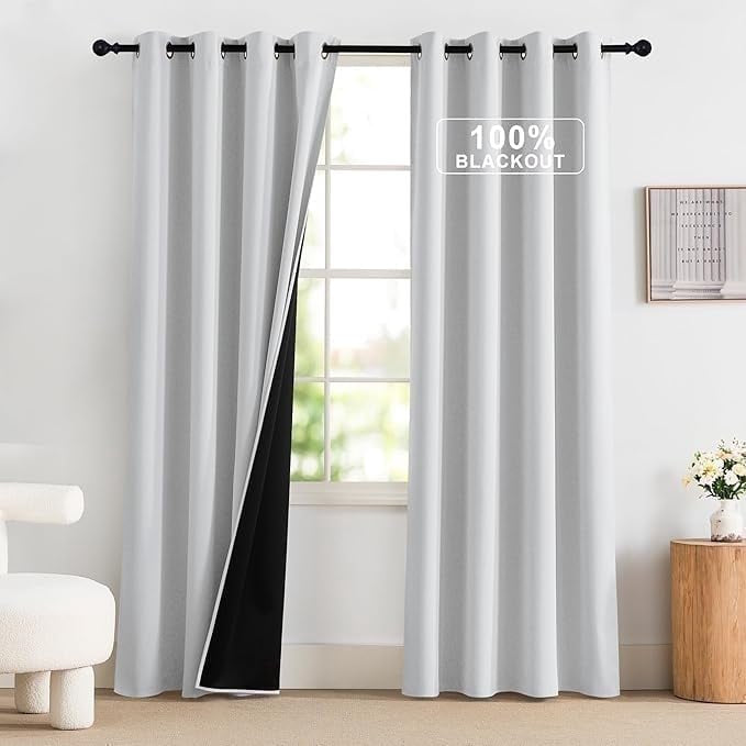 Blackout Window Curtains with Thermal Insulation and Noise Reduction - Grommet Drapes for Living Room