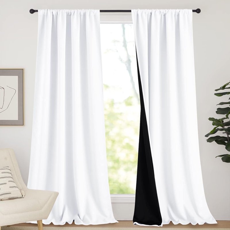 Blackout Thermal Insulated Curtain Panels Grommet 42x63 Greyish Green