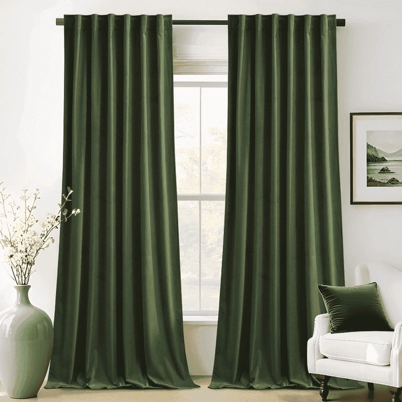 Blackout Velvet Curtains for Bedroom - Thermal Insulated Room Darkening Drapes, 52x84 Inches, Multiple Colors