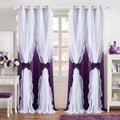 Kids Room Blackout Curtains with Sheer Ruffle Layer - Double Panel Thermal Insulated