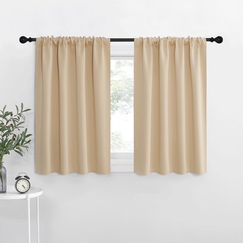 Room Darkening blackout Curtains with Rod Pockets for Insulation and Privacy
