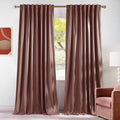 Velvet Blackout Curtains for Bedroom & Living Room - Thermal Insulated Room Darkening Window Treatments, Set of 2