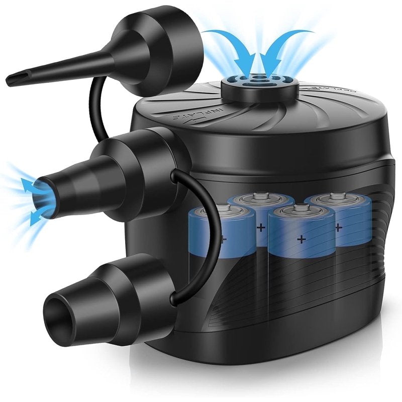 Battery Powered Air Pump for Inflatables & Air Mattresses - Portable Deflate & Inflate Tool