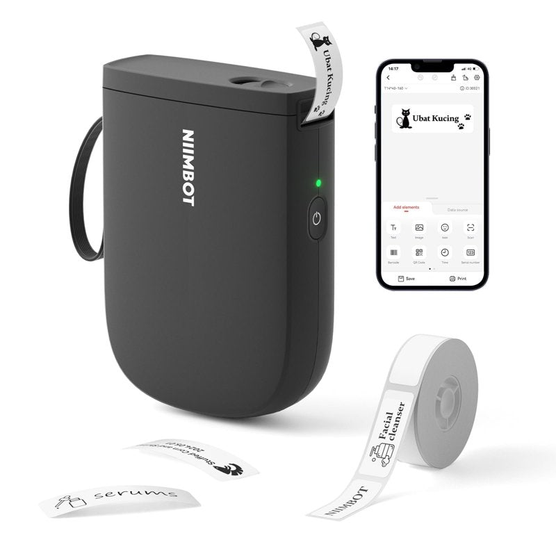 Wireless Bluetooth Label Maker Portable Printer HD 300 dpi Inkless Labels