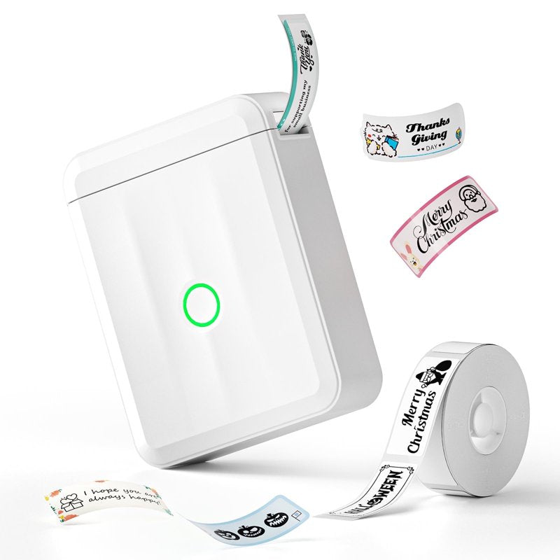 Mini Portable Label Printer Bluetooth Thermal Sticker Maker with Tape