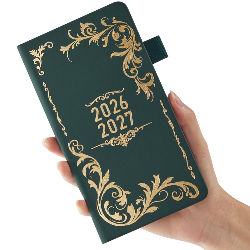 Pocket Planner 2026-2027 A6 Weekly & Monthly Agenda with Tabs & Inner Pocket