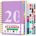 2027 Daily & Monthly Planner with Ruler and Tabs, Spiral Hardcover Calendar Book