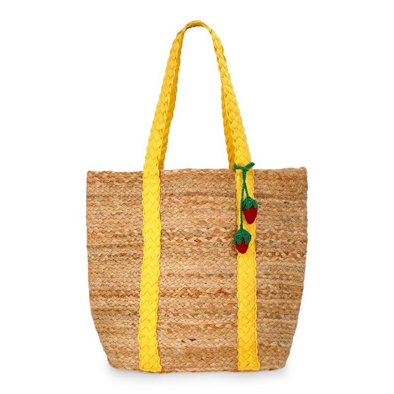 Women's Beach Jute Tote Bag with Tassel, Spacious Shoulder Carryall