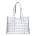 Women's Quilted Tote Bag with Floral Gingham Print - Large Capacity Stylish Handbag