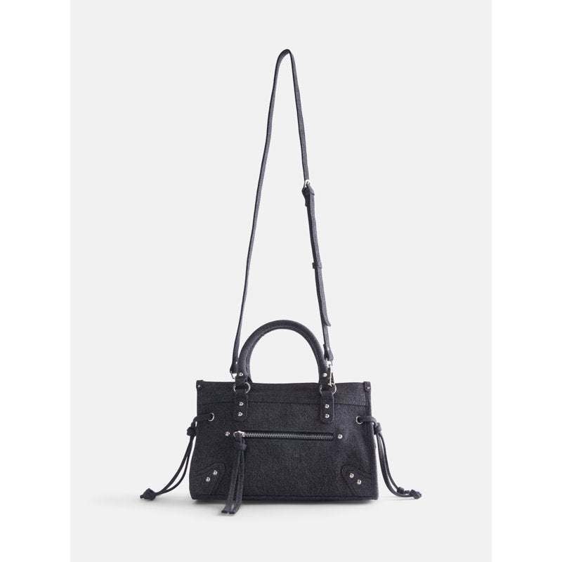 Women's Square Tote Bag with Removable Crossbody Strap, Grey