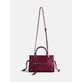 Women's Square Tote Bag with Adjustable Crossbody Strap, Red and Black