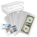 Clear Paper Money Holders 100 Pcs Cash Storage Sleeves for Currency Collection