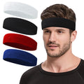 Moisture-Wicking Wide Headbands for Men and Women - Pack of 4