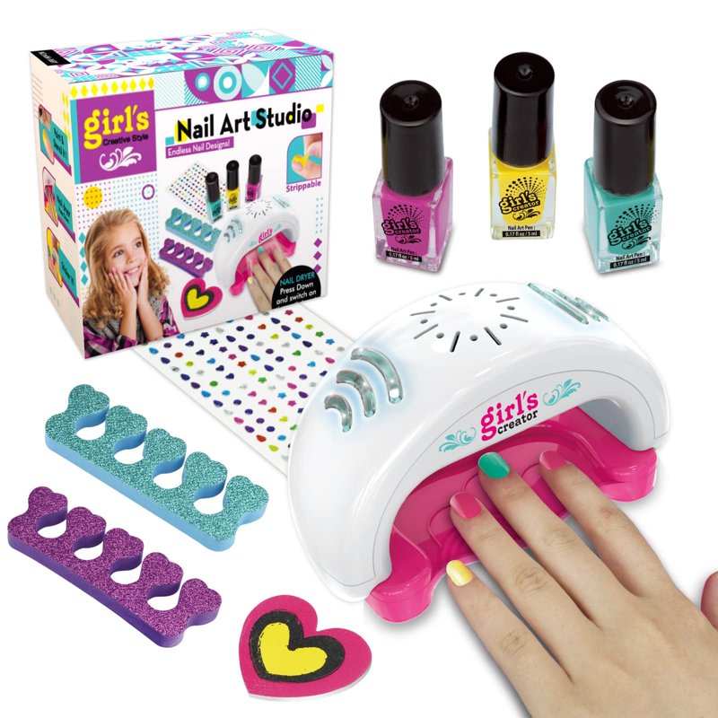 Kids Nail Polish Set for Girls Non-Toxic Manicure Salon Kit Gift Age 6-12