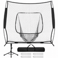 Portable Baseball & Softball Hitting Net with Batting Tee & Carry Bag - 7x7ft