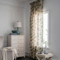 Green Pine Cone Printed Curtain - Semi Blackout Cotton Linen Home Decor