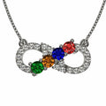 Personalized Infinity Birthstone Necklace for Mom - Silver or Gold Plated, Custom Gift