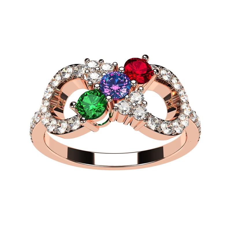 Elegant Mothers Ring with Multiple Stones - Custom Birthstone Family Jewelry