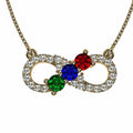 Personalized Infinity Birthstone Necklace for Women - 10K Gold & CZ Memorial Gift