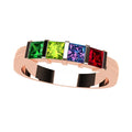 Personalized Birthstone Family Ring - 10K Rose Gold, Sterling Silver & Gold Options