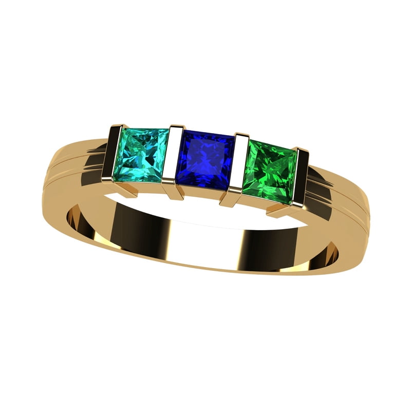 Personalized Birthstone Family Ring - 1 to 6 Stones, 10K Gold or Silver
