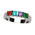 Personalized Birthstone Family Ring - 1 to 6 Stones, 10K Gold & Sterling Silver