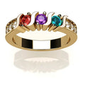 Personalized Multi-Stone Mothers Ring - 10K Gold, Customizable Sizes & Colors