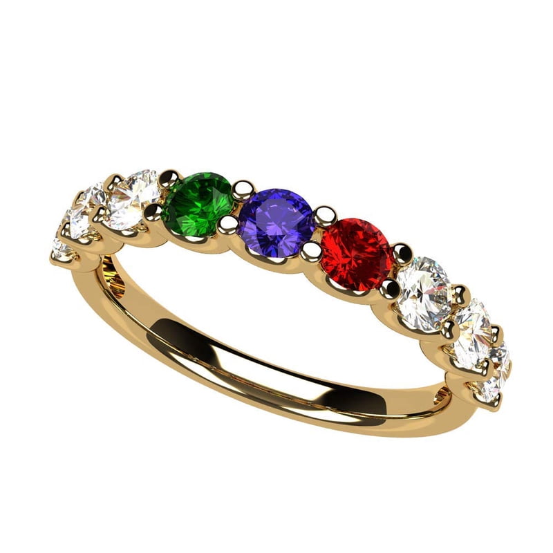 Personalized Birthstone Ring for Women - Custom Family Jewelry Gift