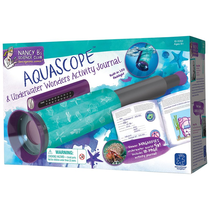 Underwater Viewing Scope with LED Lights and Activity Journal - Water-Resistant Telescopic Marine Explorer