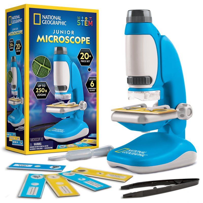 Kids Microscope Science Kit with Up to 250x Magnification and Detachable Eyepiece