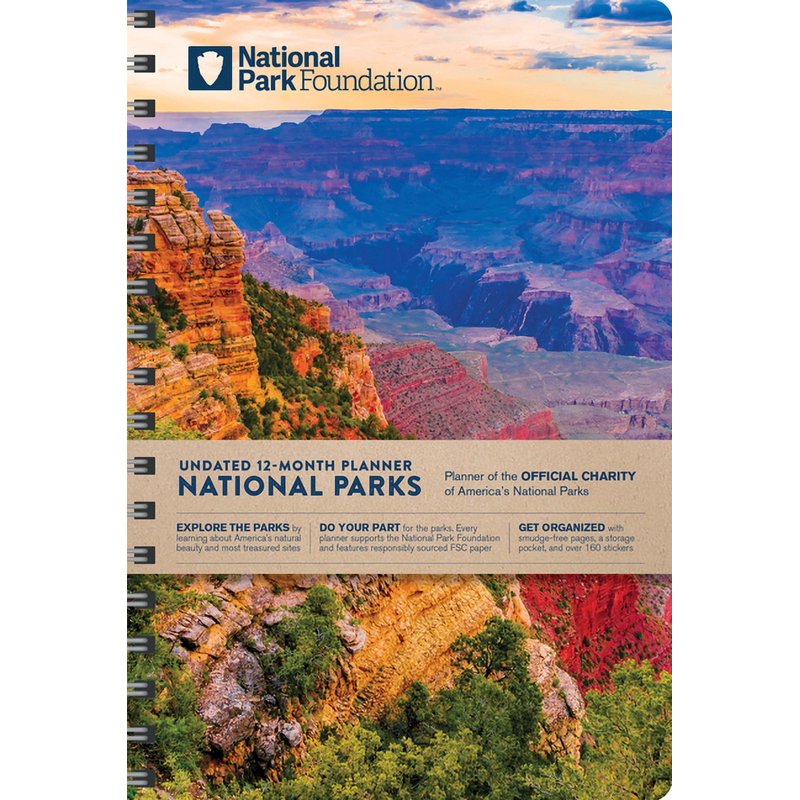 National Park Foundation Undated Weekly Planner with Photos & Stickers - 6x9