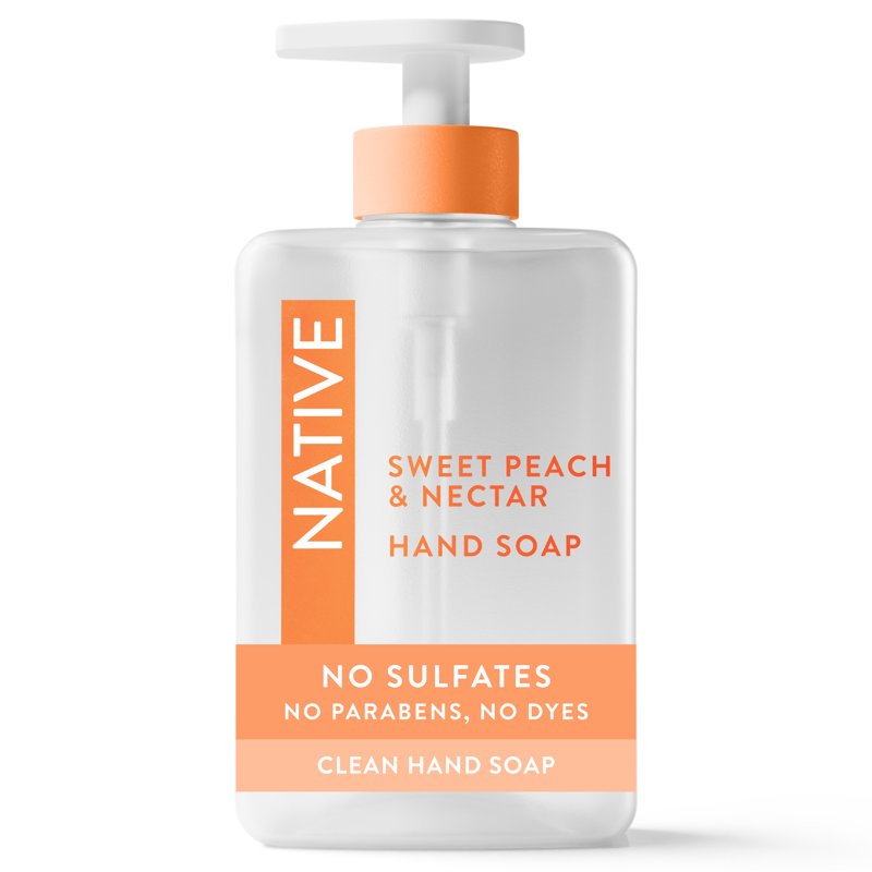 Liquid Hand Soap - Non-Drying, Sulfate Free, 13 fl oz - Sweet Peach & Nectar Scent