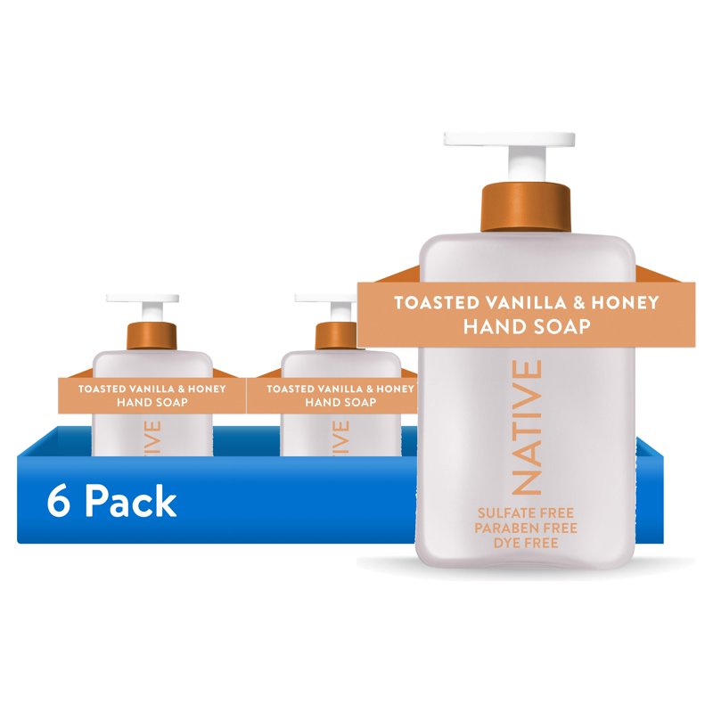 Native Liquid Hand Soap - Toasted Vanilla & Honey Scent, 6 Pack