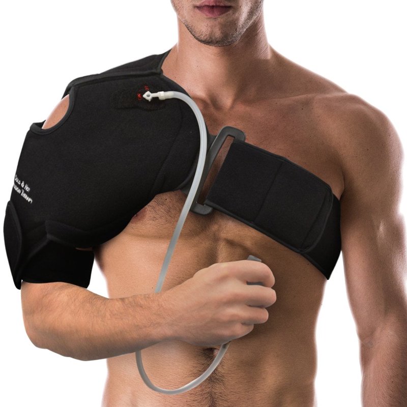 Cold Hot Shoulder Wrap for Pain Relief - Adjustable Compression Support