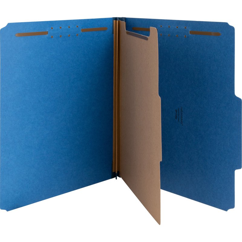 Recycled Classification Folders with 2-Inch Fasteners, Blue, 10 Pack