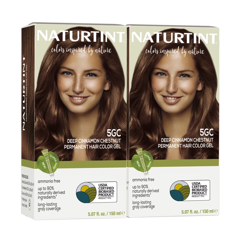 Natural Permanent Hair Color Kit - Deep Cinnamon Chestnut 2 Pack