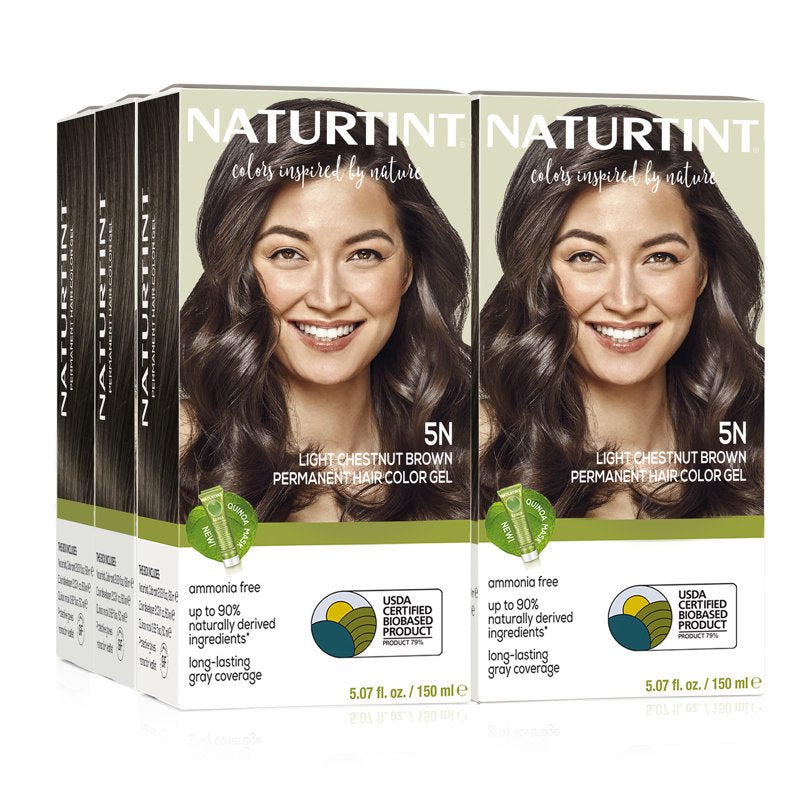 Natural Permanent Hair Color Kit - Light Chestnut Brown & Varieties