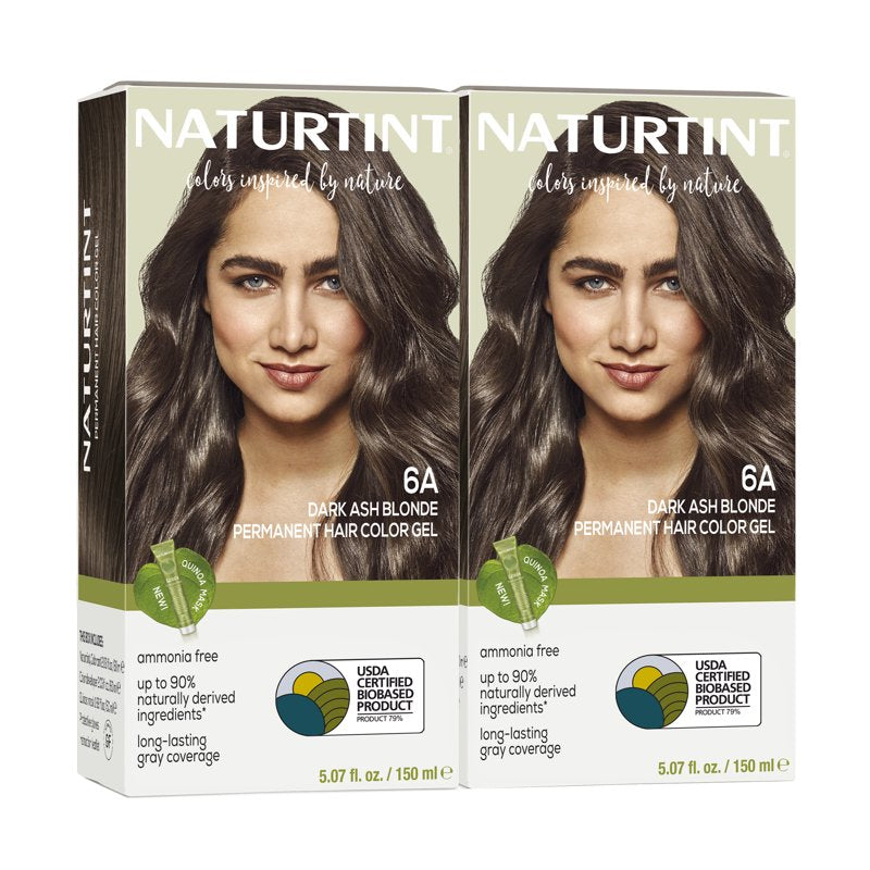 Naturtint Permanent Hair Color Kit - 6A Dark Ash Blonde, 2 Pack