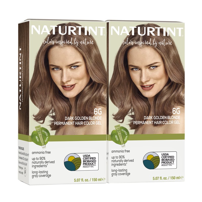Naturtint Permanent Hair Color - 6G Dark Golden Blonde - Natural, Vegan, 2 Pack