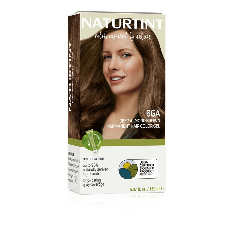 Naturtint Permanent Hair Color - Deep Almond Brown 6GA - Natural Vegan Formula