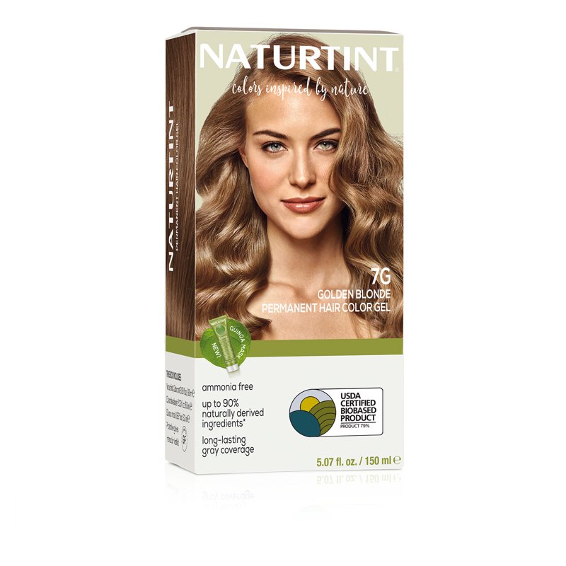 Natural Permanent Hair Color - 7G Golden Blonde, Long Lasting & Nourishing