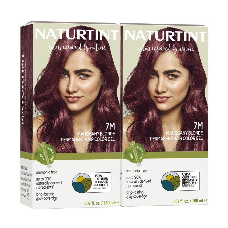 Natural Hair Color Kit - Permanent, Long Lasting, No Ammonia - 2 Pack