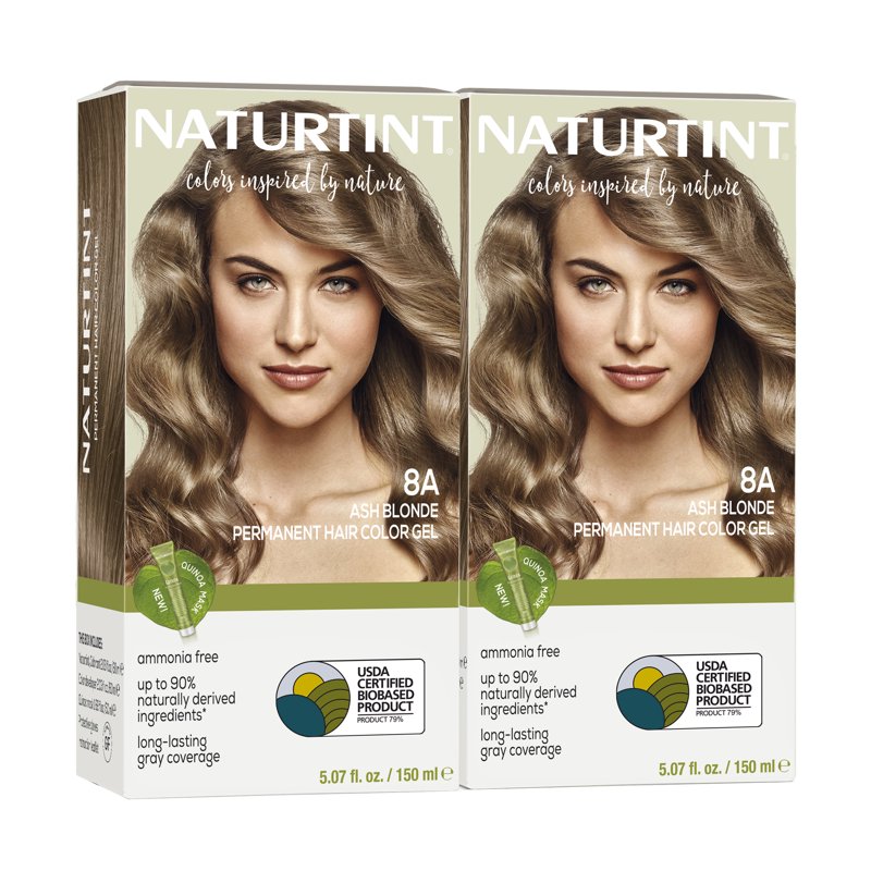 Naturtint 8A Ash Blonde Permanent Hair Color - 2 Pack, Vegan & Natural