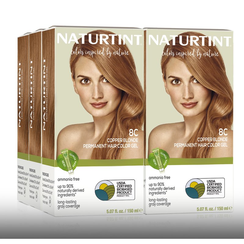 Permanent Hair Color Kit - Copper Blonde Shade, Natural & Vegan-Friendly