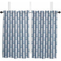 Navy Blue Nautical Short Curtain Panels 54 Inch Rod Pocket Window Treatments - Set of 2