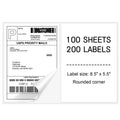 Half Sheet Shipping Labels for Inkjet & Laser Printers - 8.5x5.5 Inches, 200 Labels