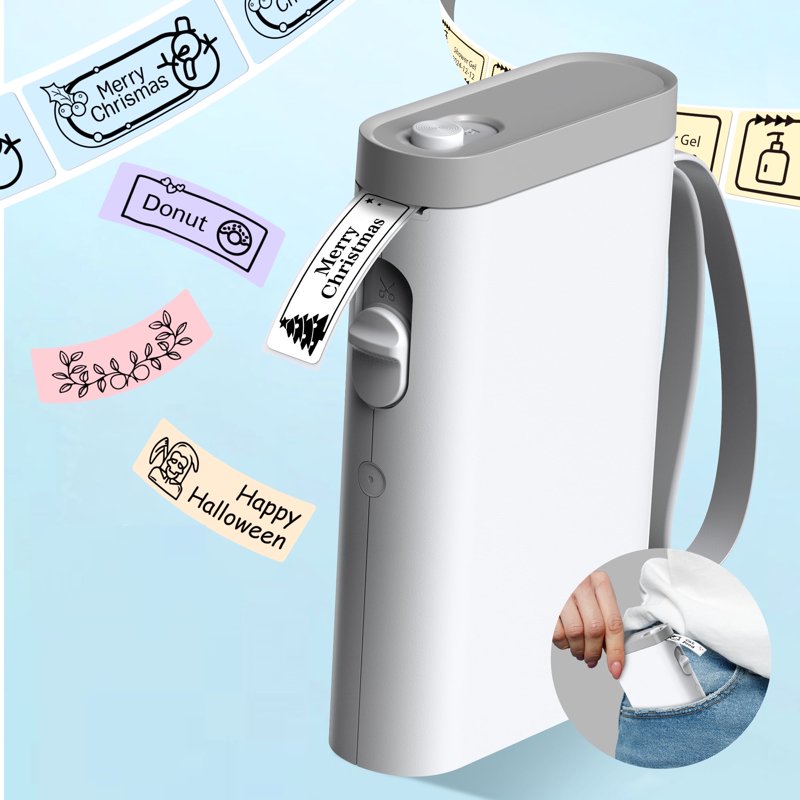 Bluetooth Label Maker Machine with Tape - Compact Portable Label Printer